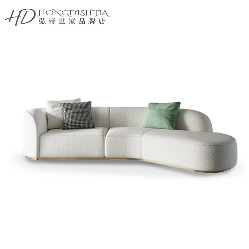 Modern minimalist sofa light luxury curved Italian style home living room high-end furniture model room office sofa