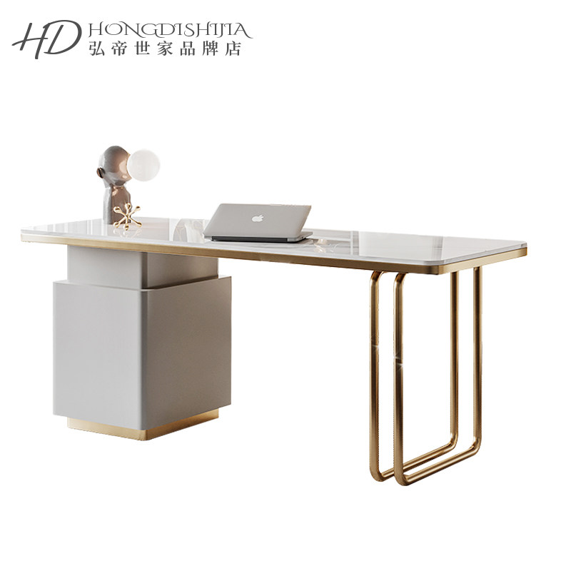 Light luxury desk slate modern study model room villa Italian minimalist desk home computer desk new