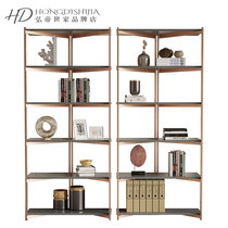 Light Extravagant Bookshelves Shelf-Floor Office Partition Decoration Bookcase Nordic Upscale Rose Gold Show Shelf Bogu Shelf