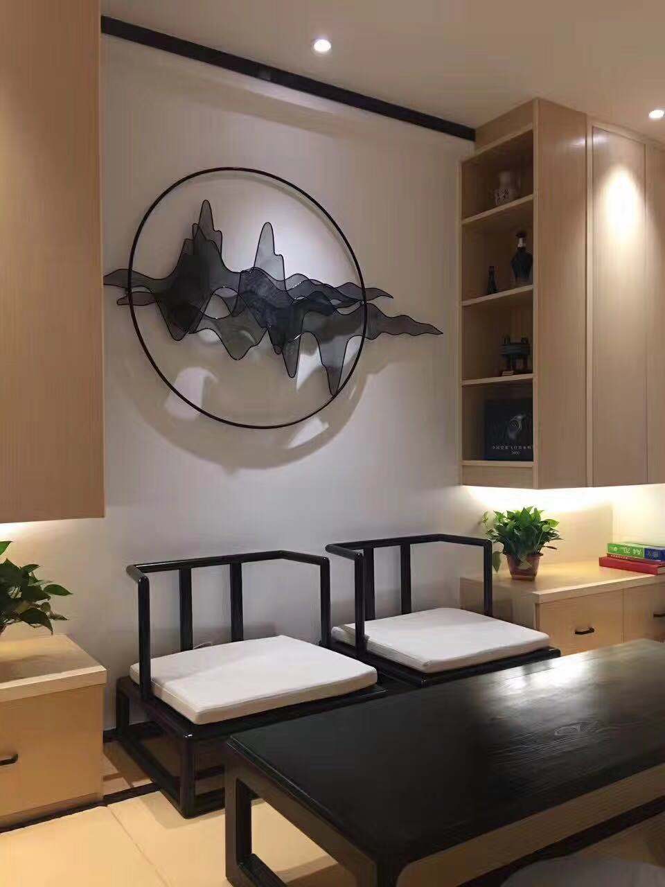 Hiện đại được trang bị phần mềm khách sạn văn phòng nhà núi tủ TV lang câu lạc bộ phong cảnh nền wrought sắt tường trang trí bóng - Buồng mẫu tủ quần áo 3 buồng