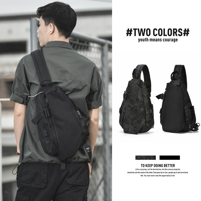 Men's bag Single-shoulder diagonal satchel casual Large-capacity student Cross-pack minimalist chest bag Sport Chauffawl Little scapegoat