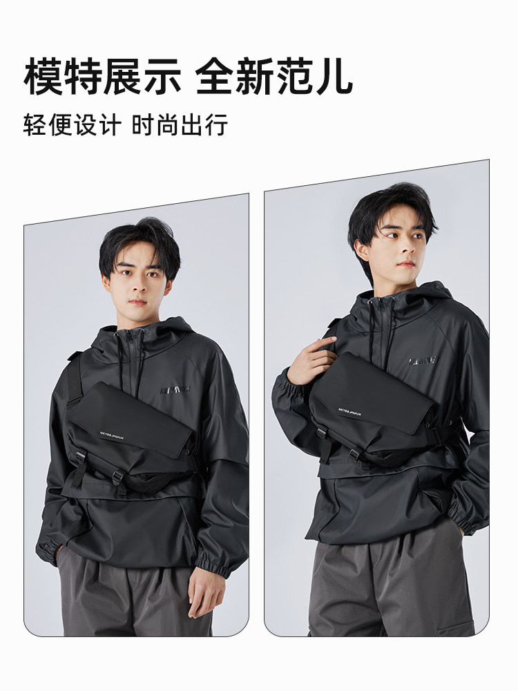 Men's Crossbody Bag 2025 New Large-Capacity Commuter Shoulder Bag Casual Motorcycle Backpack Portable Magnetic Buckle Chest Bag