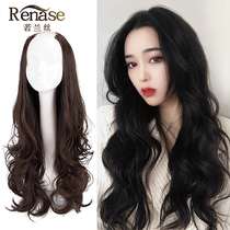 Wig Womens long hair wigs u-shaped hair extensions Curly hair real hair incognito big waves Full real hair Half headgear