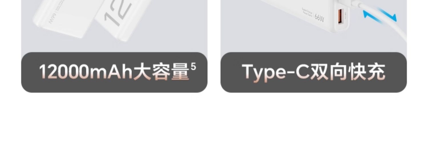 【新国标3C认证】荣耀亲选 JOWAY 66W超级快充移动电源 12000mAh插图4