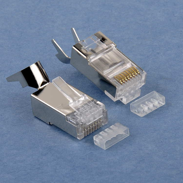 Seven types of shielded crystal head 10 Gigabit CAT7 ship crystal head 7 types of two-piece crystal head Taiwan original