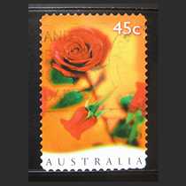 australia letter marketing stamp 1997 love valentine greetings red rose