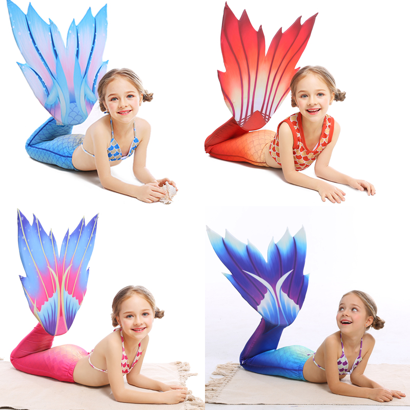 2020 new mermaid tail children swimsuit girl princess dresses dress suit girl fish baby