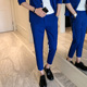 2019 mùa hè mới Casual Suit Hàn Quốc thời trang ăn mặc nam tay rắn Suit Suit Companion ăn mặc