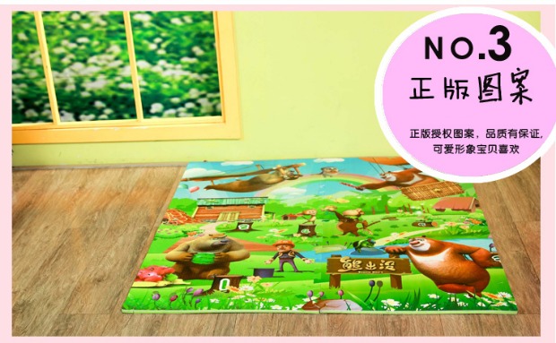 Con gấu bị nhiễm khâu bọt thảm Thảm trẻ sơ sinh và trẻ em phim hoạt hình trò chơi pad dày bọt mat phòng khách thảm - Thảm sàn thảm nhựa trải sàn vân gỗ