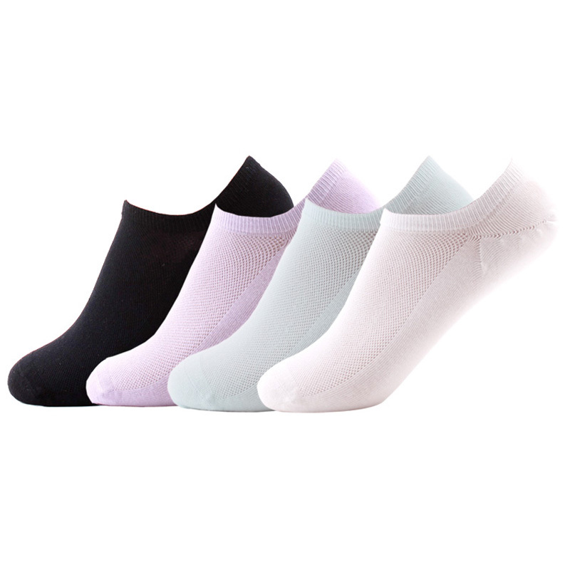 Oudi Ai Boat Socks for Women, Summer Thin Style, Low-Cut, Low-Rise Socks, Short Socks, Black and White Women's Socks, Summer Cotton Socks