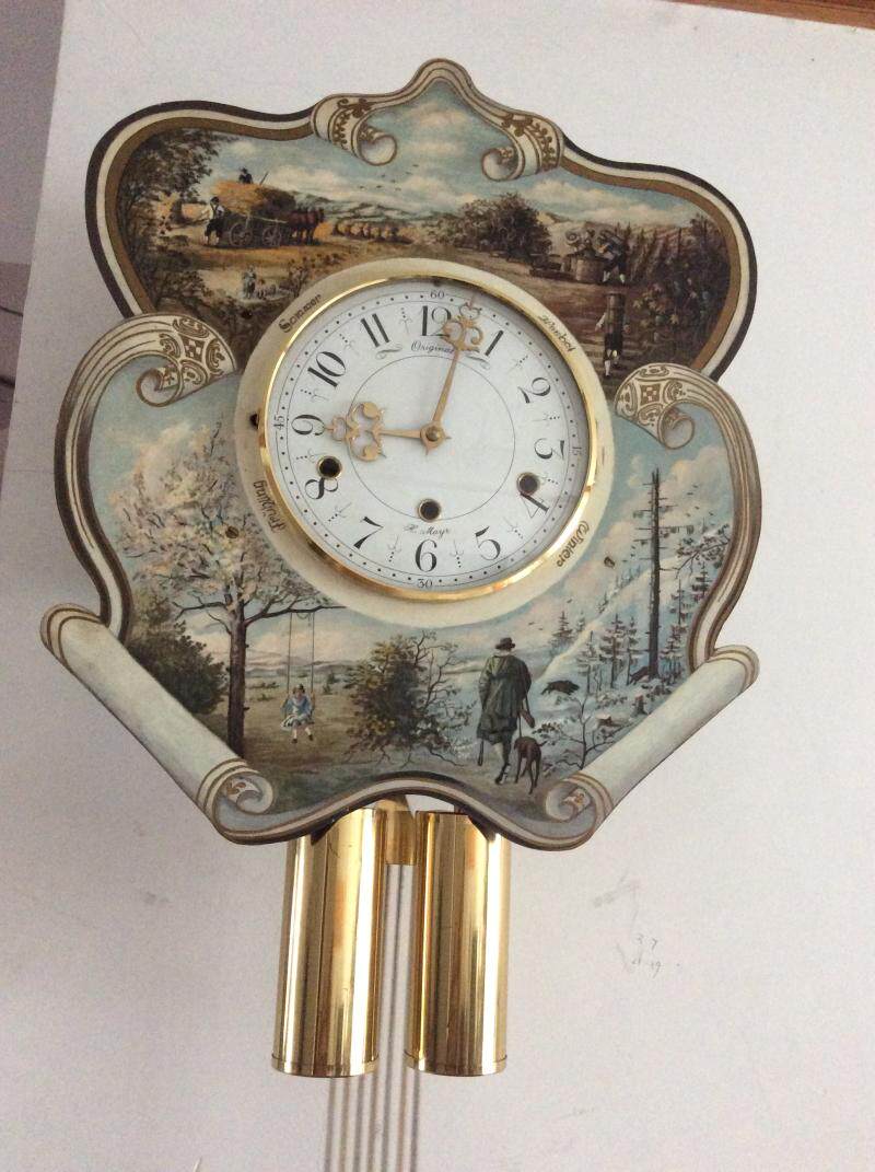 Orphan German imported Kenning 9-tone bell 3-hole heavy hammer music wall clock German antique clock pure copper machinery