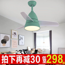 Macaron restaurant ceiling fan light corridor bedroom LED home small ceiling fan childrens room brief Nordic electric fan light