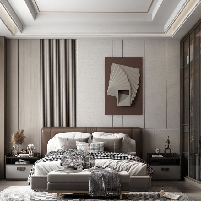 Bedside hard pack background wall bedroom soft pack background wall modern light luxury living room sofa TV hard pack background custom