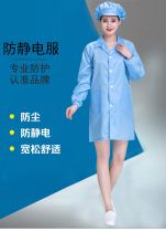 Electrostatic clothing dust-free coat long overalls blue workshop protective food factory White clean pink men and women