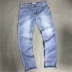 Quần jean cỡ lớn cotton cotton cotton trắng cũ đơn giản giản dị hoang dã thẳng lỏng quần nam đơn giản quần jean nam đẹp Cao bồi
