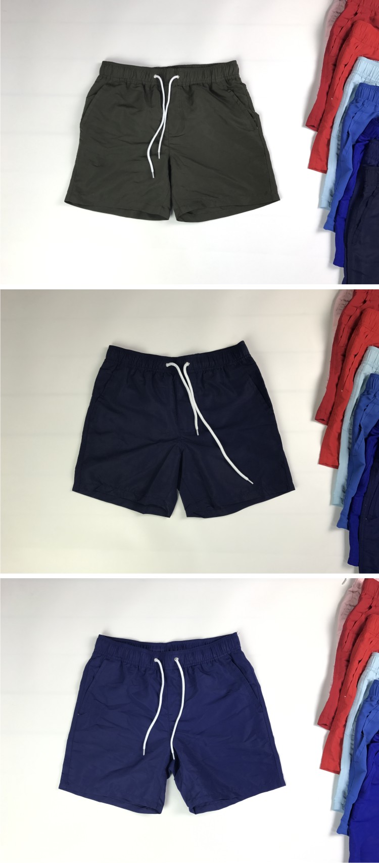 Thể thao mùa hè quần short nhanh khô nam và nữ quần đi biển kỳ nghỉ màu rắn ba quần bên bờ biển spa cặp quần cỡ lớn quần vải nam