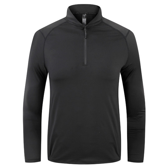 户外运动长袖t恤男士半拉链训练速干衣跑步健身服春秋季薄款上衣