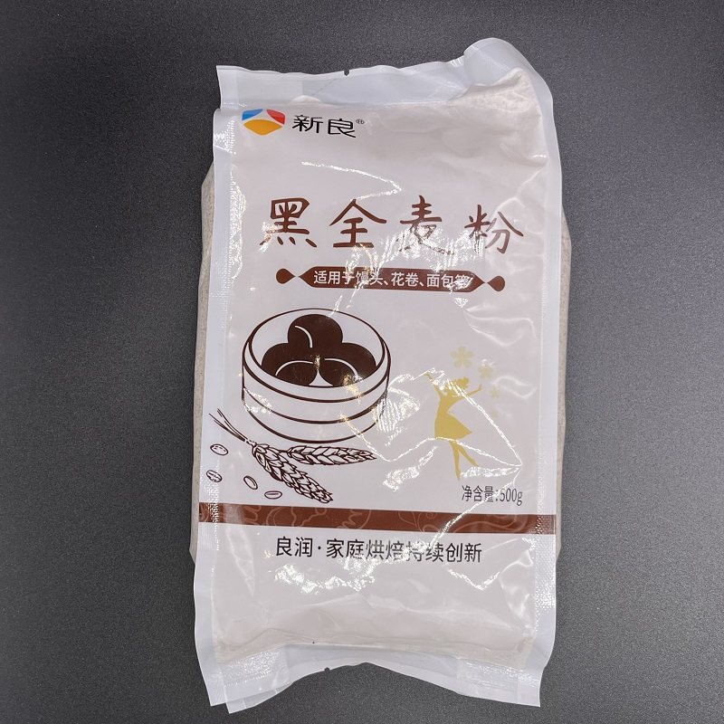 Xinliang black whole wheat flour 500g all-containing wheat bran pure rye flour baking low-gluten buckwheat flour Qiaoqiao wheat flour household