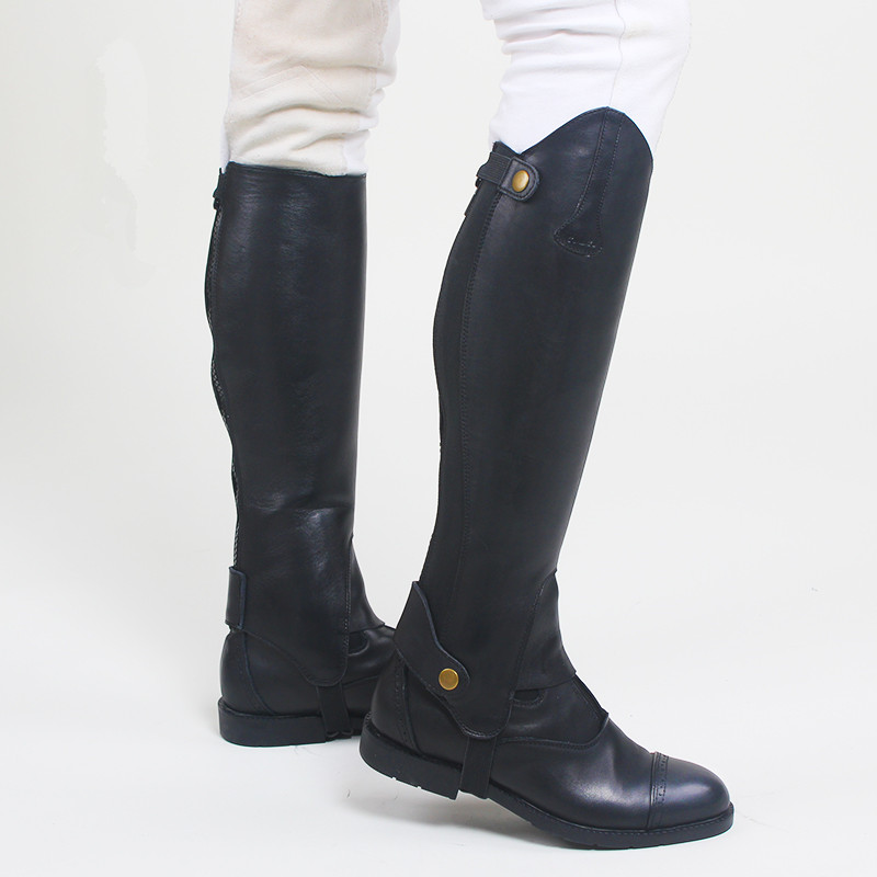 () Equestrian leg calf leather breathable knight equipped with anti-wear and durable