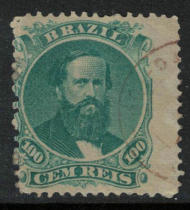 Brazil 1866 SC#58100r佩德罗国王销1枚