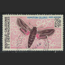 French New Caledonia 1967-68 air ticket Butterfly 29fr pin 1 (different stamp positions)