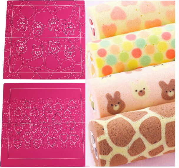 Baking Tool Colored Drawing Cushion Cartoon Silicone Cake Roll Impression Mat Made of Painted Cake High Temperature Resistant Silicone Mat