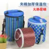 Large round portable thickened insulation bento box bag Aluminum foil waterproof insulation bento bag Insulation bucket bag Lunch ice bag