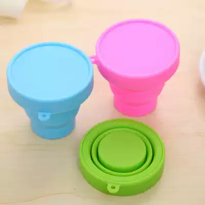 Candy color portable travel silicone folding cup Outdoor sports telescopic mouthwash cup