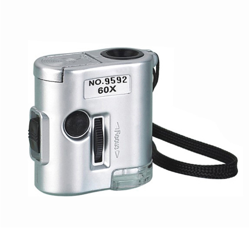 Foreign trade 60 times microscope portable multifunction Mini belt lamp with banknote-checking sleeve-type magnifier