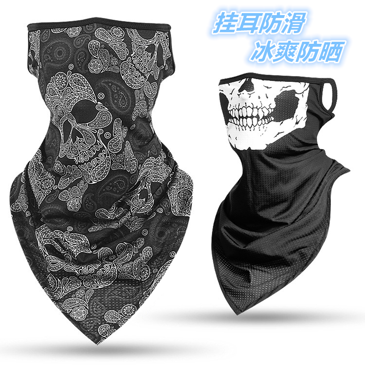 Winter windproof warm mask riding triangle face towel ear hanging Harley motorcycle motorcycle scarf sleeve skull head scarf male