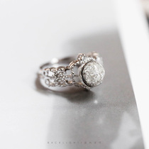 (Bright) baby fetal hair souvenir baby baby hair diy material package 925 sterling silver ring Full Moon gift