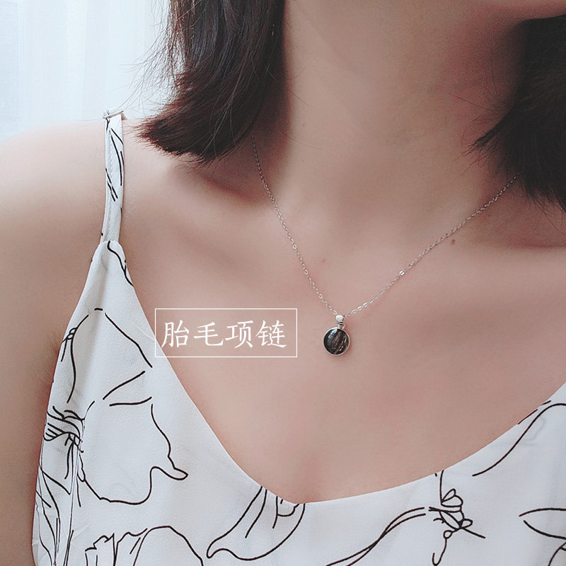 Sterling silver Baby fetal hair pendant necklace collection Baby homemade fetal hair souvenir diy material package Permanent preservation