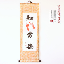 Hundreds of days commemorative baby souvenirs hand and foot ink pad baby footprints fetal hair Full Moon gift year old contentment