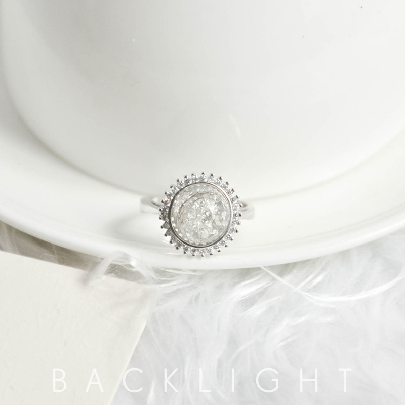 Original handmade fetal hair souvenir making fetal hair pendant 925 sterling silver ring Baby baby full moon gift mother and child