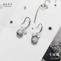 Sterling silver earrings souvenir diy baby fetal hair self made baby hair pendant breast milk pendant earrings