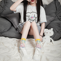 Xia soft girl uniform socks jk socks in socks thin legs Japanese cute cartoon glass silk socks ins tide thin model
