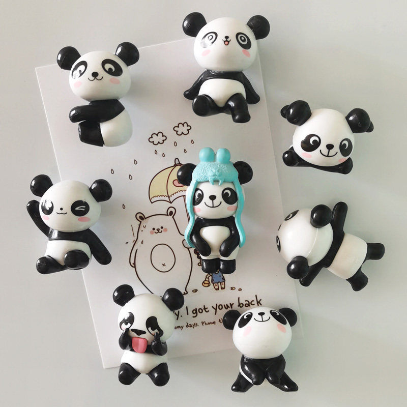 Creative cute 3D three-dimensional cartoon panda refrigerator stickers decorative magnets cute magnets message stickers