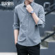 Shirt men's long-sleeved 2022 spring and autumn new inch top casual summer thin striped short-sleeved shirt coat