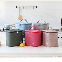 Portable lunch box bag with lunch box Insulation bag bento bag with rice bag office workers simple fashion canvas large