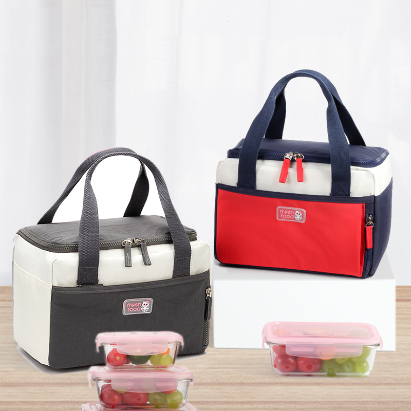 Office worker's lunch box bag with rice lunch bag handbag insulation bag large large-capacity aluminum foil heat insulation thickening