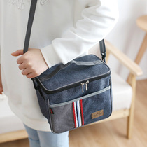 Lunch box portable bag Japanese office worker with rice insulation aluminum foil lunch denim simple packed lunch bag small