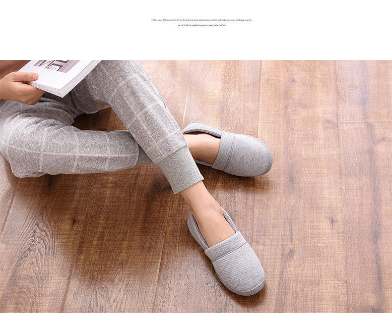 Dép cotton nữ mùa xuân mềm đáy ấm với bông sau sinh kéo cotton chống trượt mùa thu và mùa đông mỏng phần thoáng khí dép đi học nữ cấp 2
