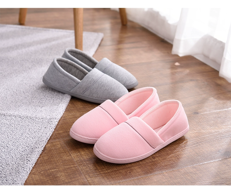 Dép cotton nữ mùa xuân mềm đáy ấm với bông sau sinh kéo cotton chống trượt mùa thu và mùa đông mỏng phần thoáng khí