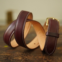 HK workshop First layer Horween cowhide to paste vegetable tanned leather 30mm hand-made belt Retro Yuppie belt