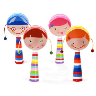 Children's toys dial drums sheep skin drum leather wooden hands ringing baby early teaching Yi baby toys 0 - 1 years old