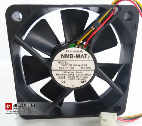 Mepea NMB-MAT Fan 2406GL-04W-B29 6CM 6015 12V DC 6 cm