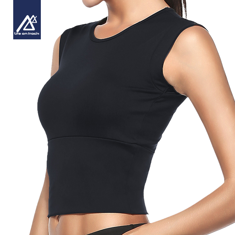 Sports yoga tops woman tight dry T-shirt Lu umbilical coaching suit running with chest cushion sleeveless vest