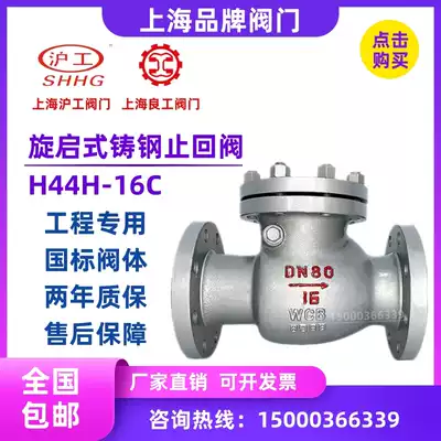 Shanghai Shanghai Gong Lianggong Valve H44H-16C Swing Check Valve Cast Steel Flange Steam High Temperature Seiko