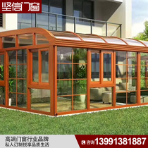 Glue tempered glass sun room terrace sun room renderings Xian doors and windows Sunshine Room door-to-door measurement