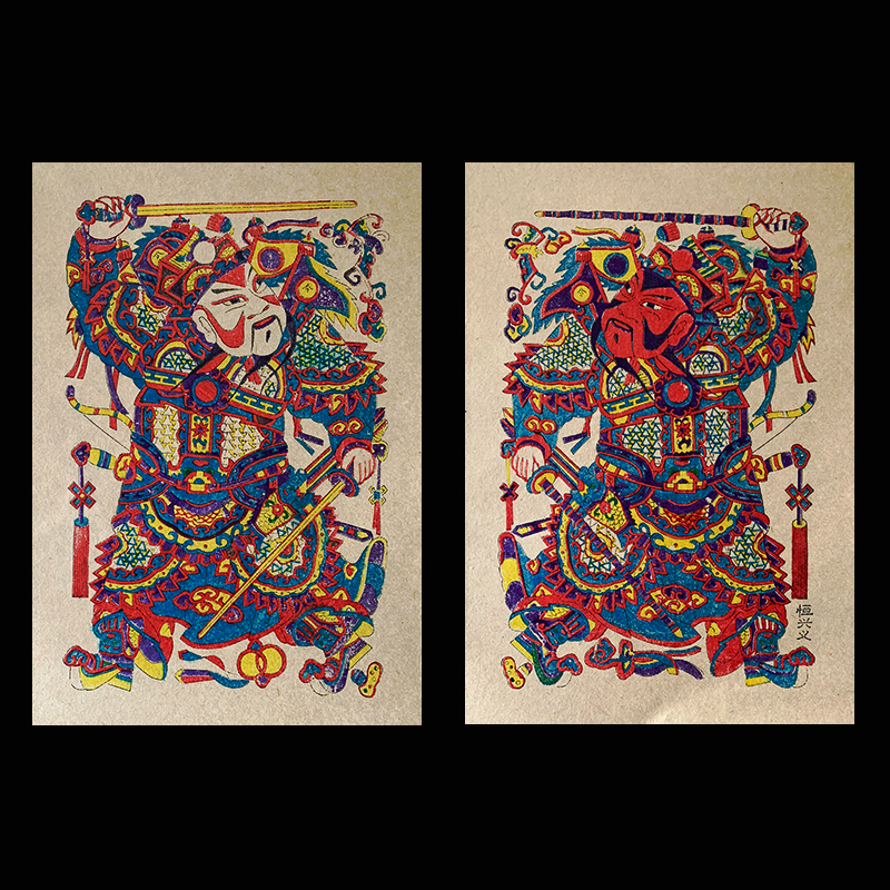 Door god door stickers Spring Festival door stickers New Year decoration supplies Spring Festival decoration New Year Qinqiongzhen House New Year painting stickers